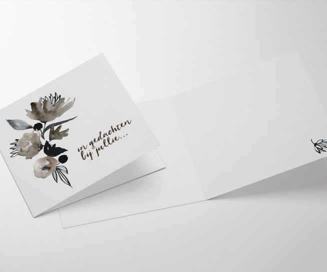 condoleancekaart in gedachten bij jullie