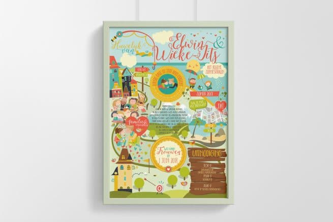 Huwelijksposter uitnodiging