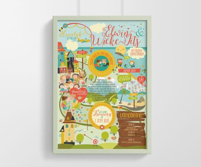 Huwelijksposter uitnodiging